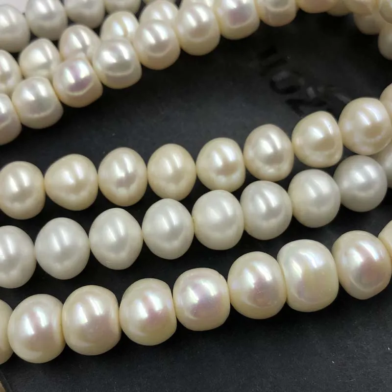 [ELEISPL  3 Strands 11-12mm Bread Shape Fresh Water Loose Pearl Strings  #22010292