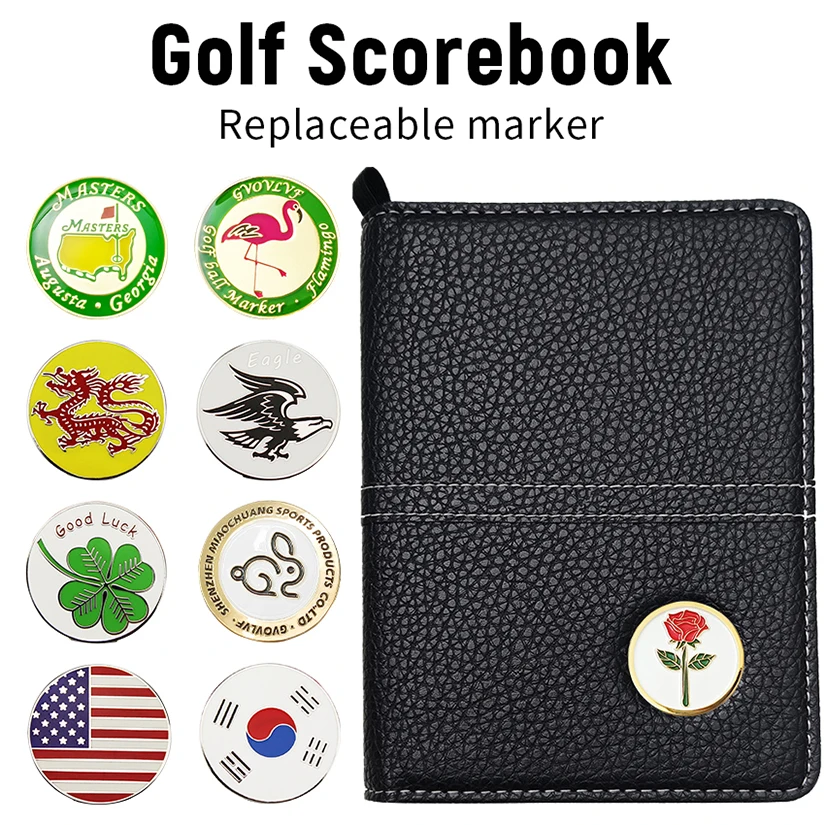 Golf Scorecard Holder Golf Score Card Wallet with Card Slot and Pencil Loop and Golf Marker for Golf lovers Golf Or Sport Game