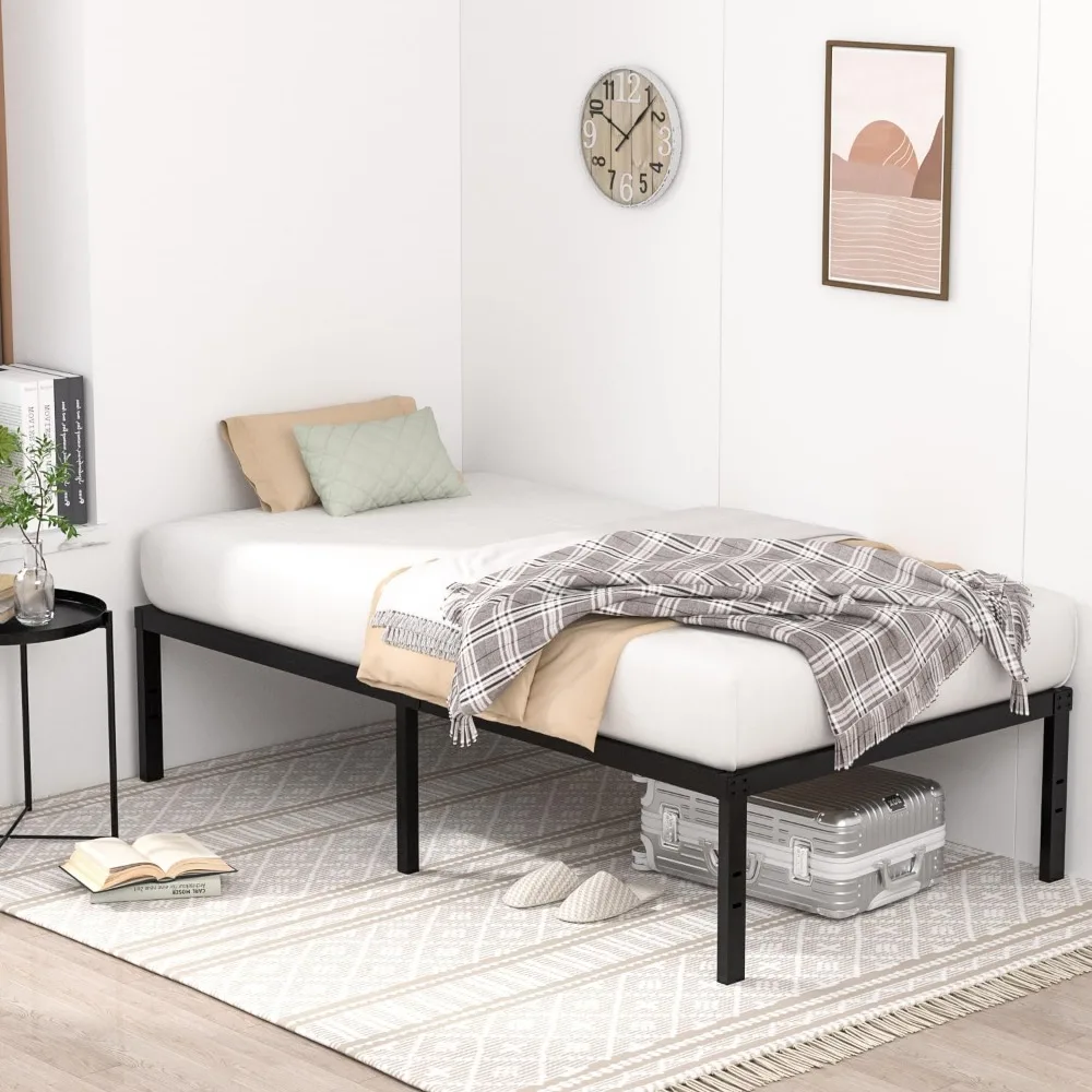 

Bed Frames, Metal Platform Bed Frame Twin No Box Spring Needed, Easy Assembly, Noise Free