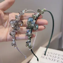Baroque Crystal Fairy Hair Band Women Exquisite Rhinestone Gemstone Flower Princess Hair Accessories Wedding Diamond Headdress