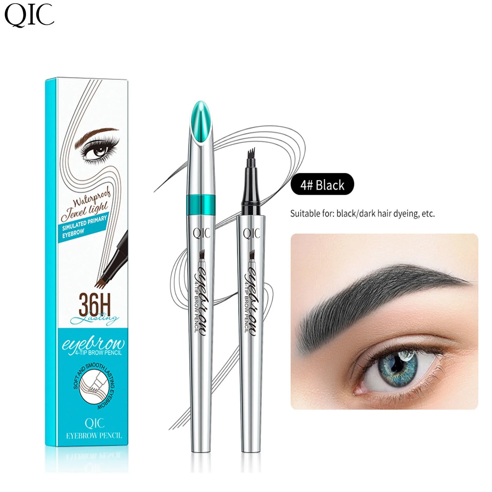 4 Point Eye Brow Pen Against Water Waterproof Color for Eyebrow Pencil Sharpener Long Professional Liquid Tattoo Lasting Art