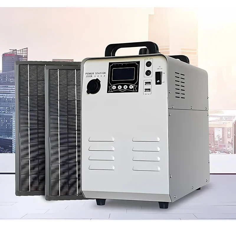 

Small Portable 1000W Solar Generator Mobile Power Station MPPT Controller Car Home Remote External Battery Flashlight US