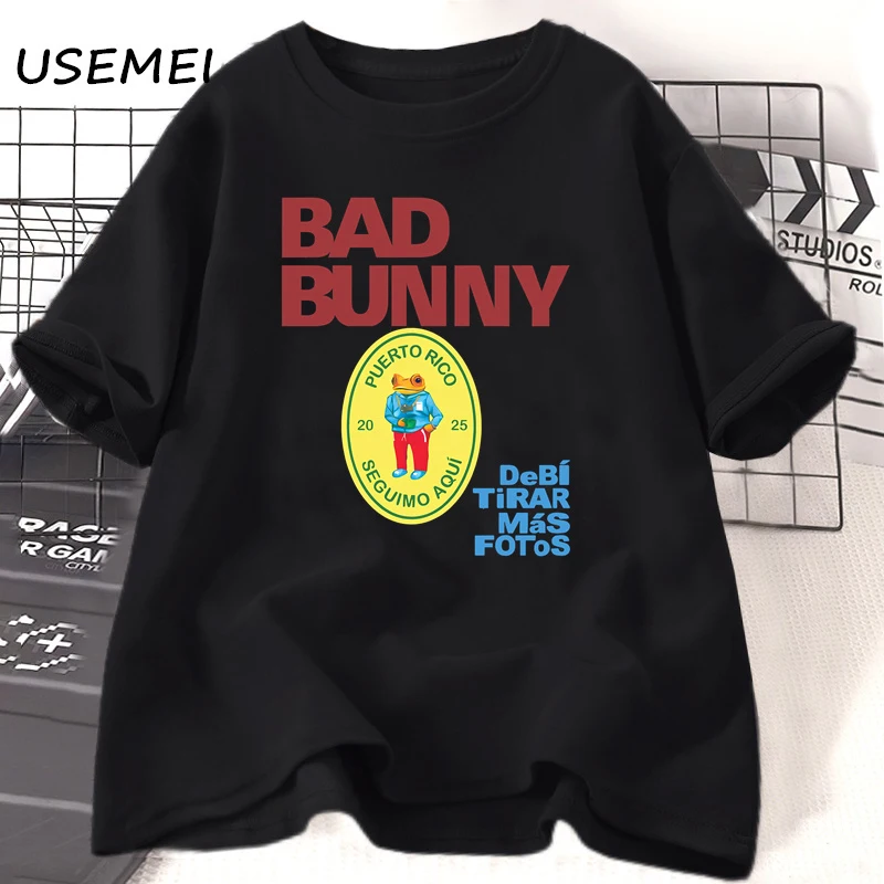 

Bad Bunny Debi Tirar Mas Fotos T Shirt for Men Women Dtmf New Album T-shirt Hip Hop Cotton Short Sleeve Tees Streetwear Clothing