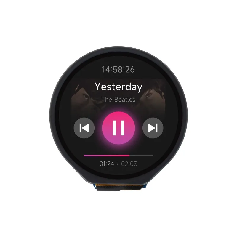 Módulo de exibição LCD redondo Waveshare de 1,28 polegadas com painel de toque, resolução 240 × 240, comunicação IPS, SPI e I2C