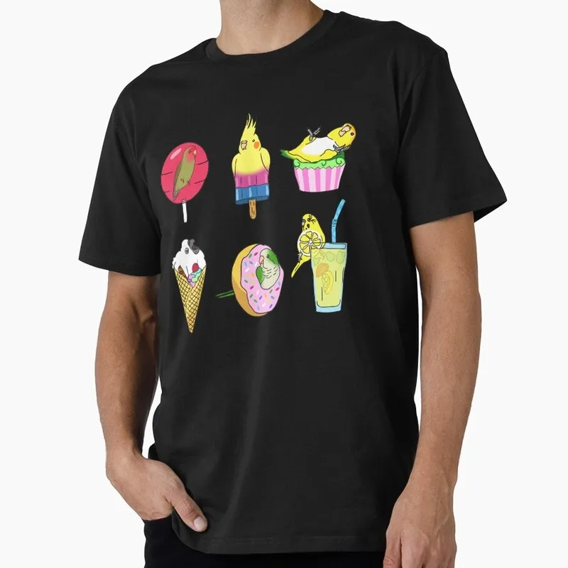 Sweet Birbs doodle Funny Parrot Gift T-shirt for Birds Lover Short Sleeve Graphic Clothes All Size Tops Unisex Tee S-6XL