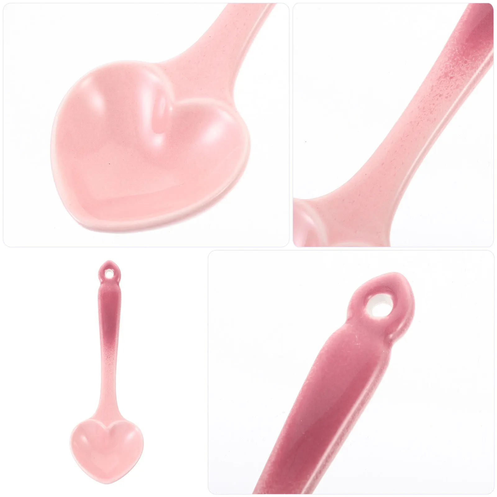 

1 шт. керамическая ложка в форме сердца розовая эргономичная ручка креативные столовые приборы для дома, ресторана, десерта, кофе, чая, капучино
