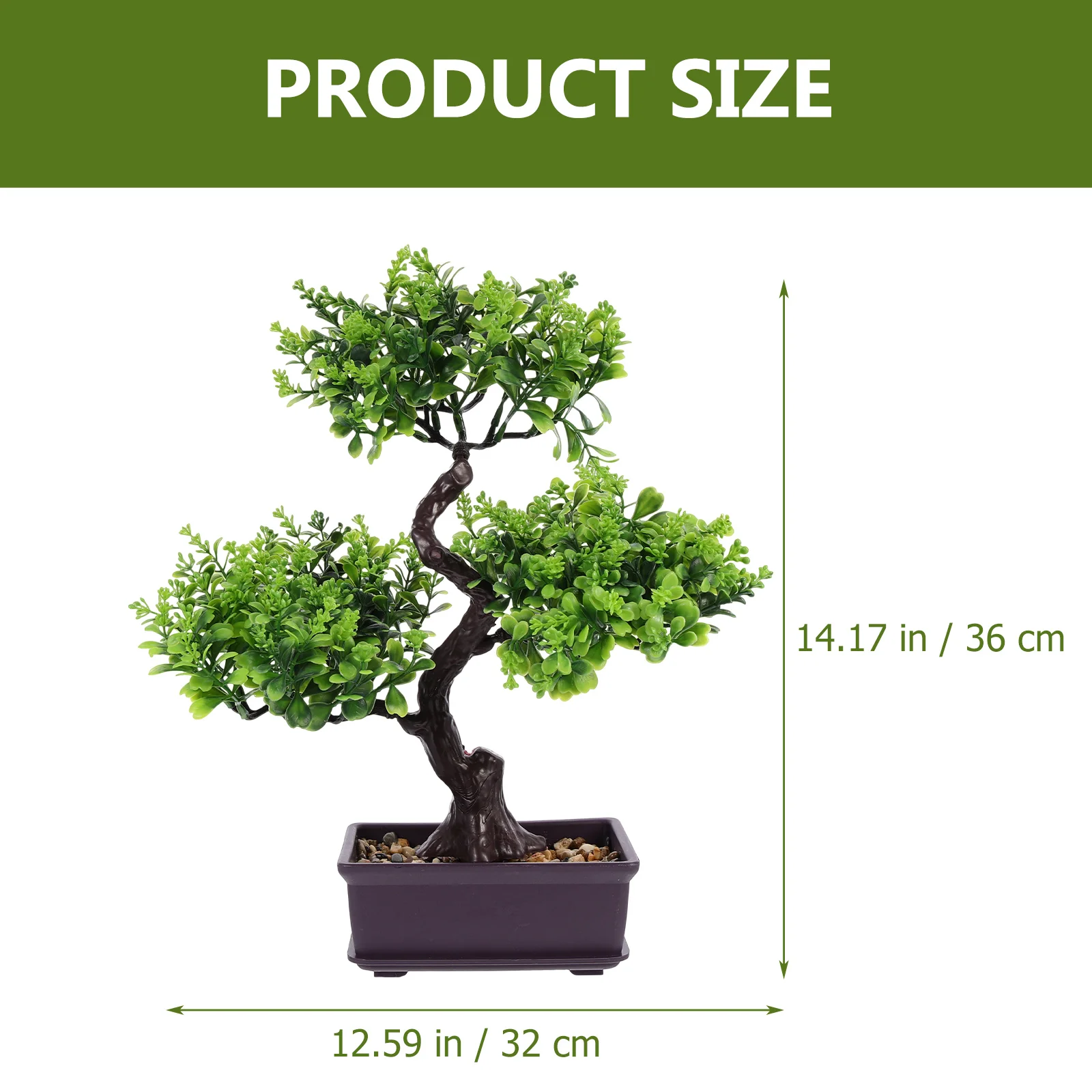 Artificial Potted Plant Greenery Ornaments Faux Plants Outdoor Bonsai Statue Home Decorations Imitation Fake Decors