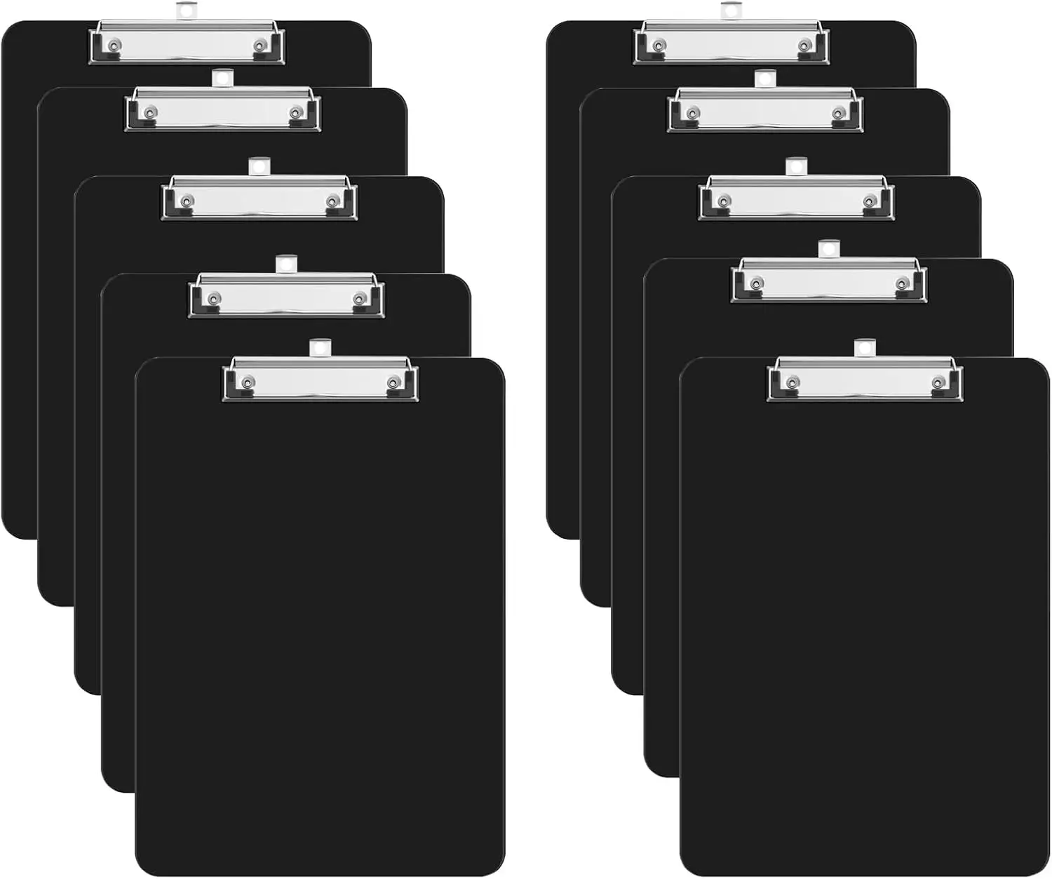 

Пластиковые планшеты-клипборды, 10 шт., формат А4, 12,5x9 дюймов, с надежным креплением для офиса и учебных принадлежностей - черные