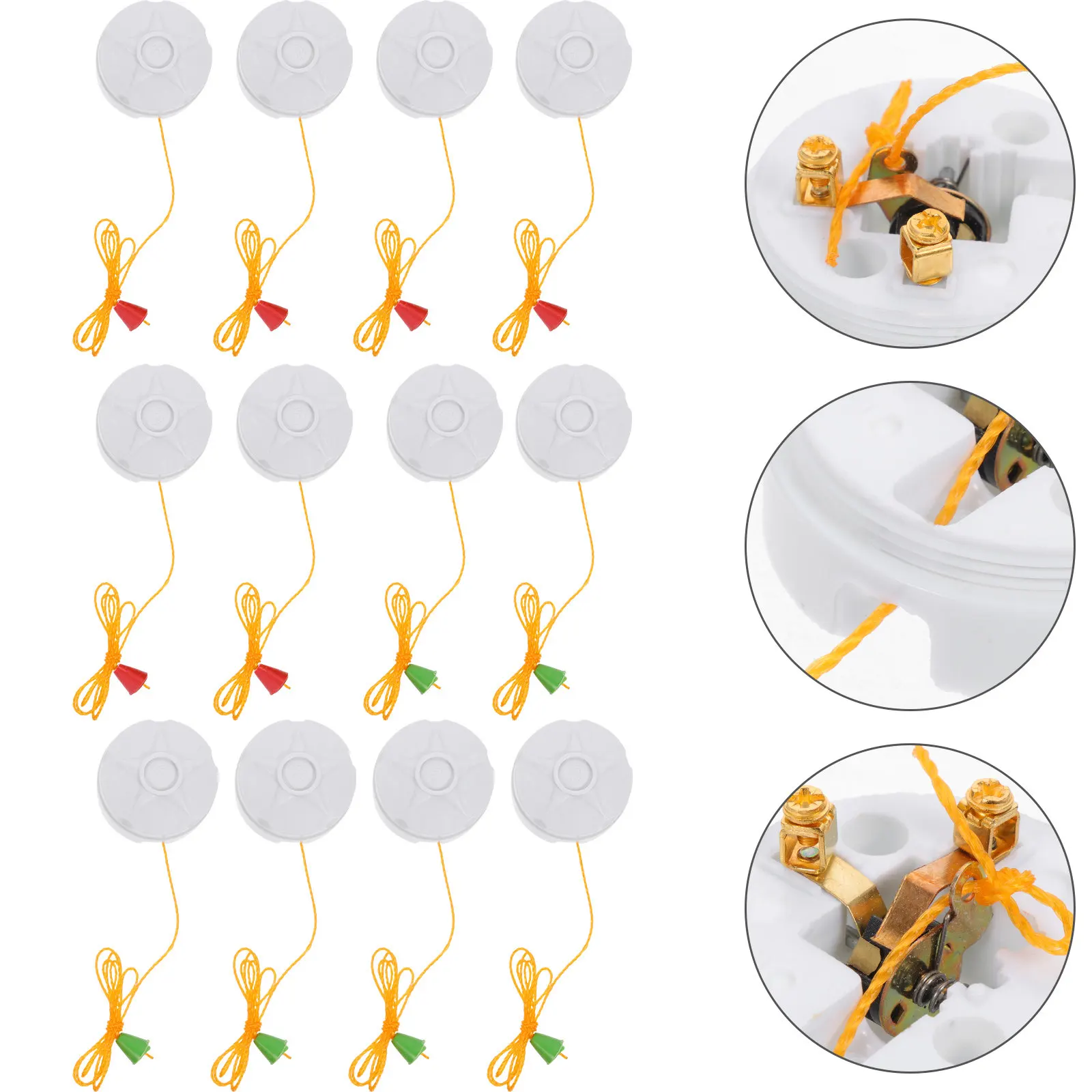 Pull Chain Switch 20 Pack 250V On Off Ceiling Fan Lamp Light Replacement ABS Copper Nylon Pull Rope