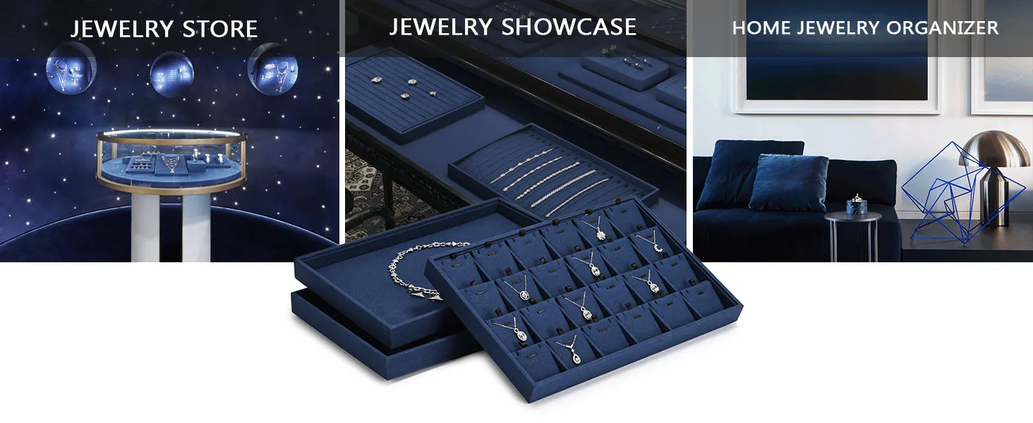 Oirlv Bule Schmuck-Organizer Schmuck-Aufbewahrungstablett Display für Ringe, Armbänder, Halsketten Aufbewahrungsbox Schubladen-Organizer – Detail 16
