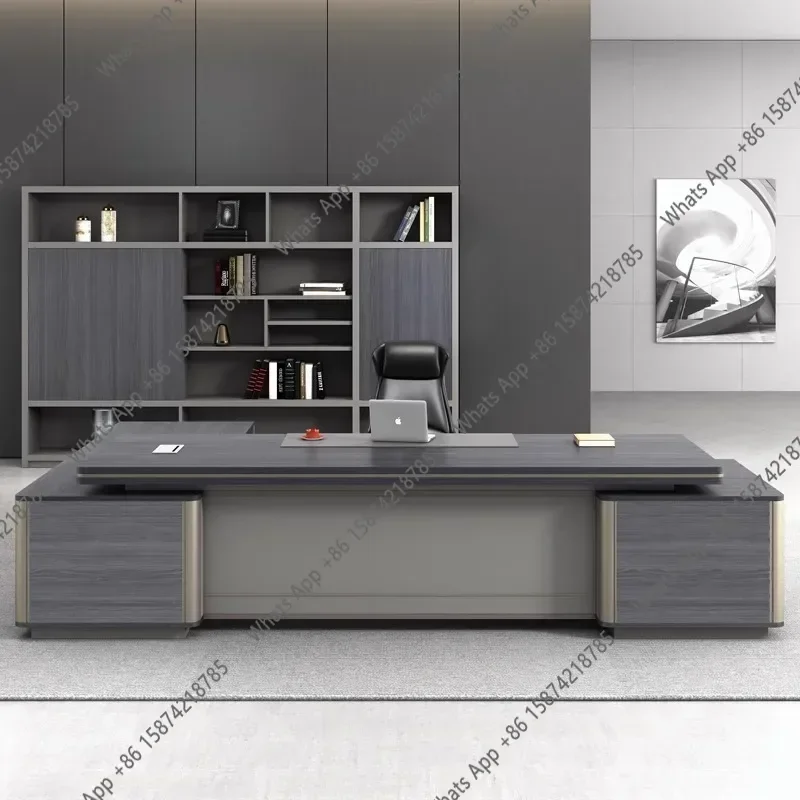 

N68 Винтажный офисный стол Boss с тумбами для хранения, новый, в китайском простом современном стиле, необычный рабочий/приемный стол, арт-дизайн