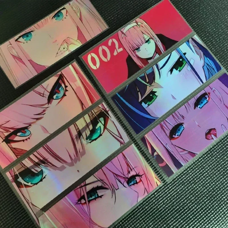 Anime Holographic Car Sticker,Color-Shifting Laser Vinyl,Waterproof Manga Style for Car Window,Motorcycle Helmet Decor