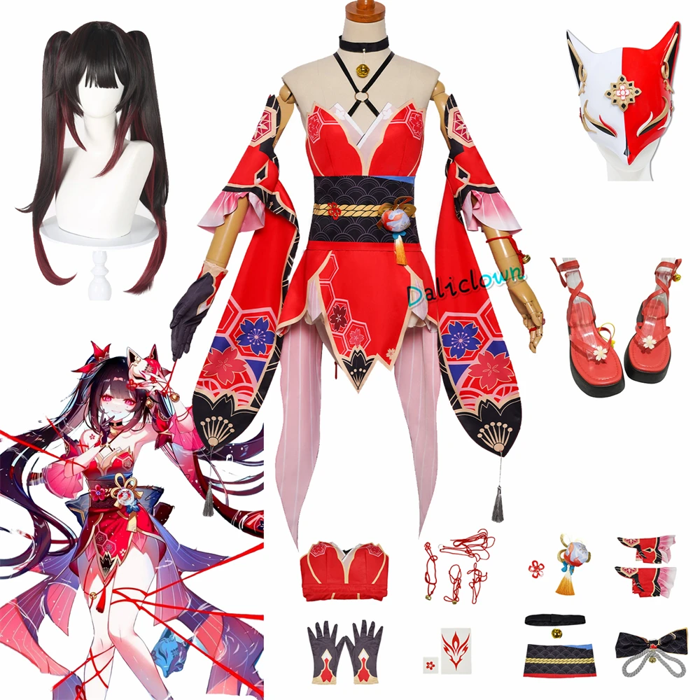 Honkai Star Rail Sparkle Cosplay Costume Full Set Mask Shoes Wig Prop HSR Hanabi Sparkle Cosplay Costume Outfit Uniform Dress