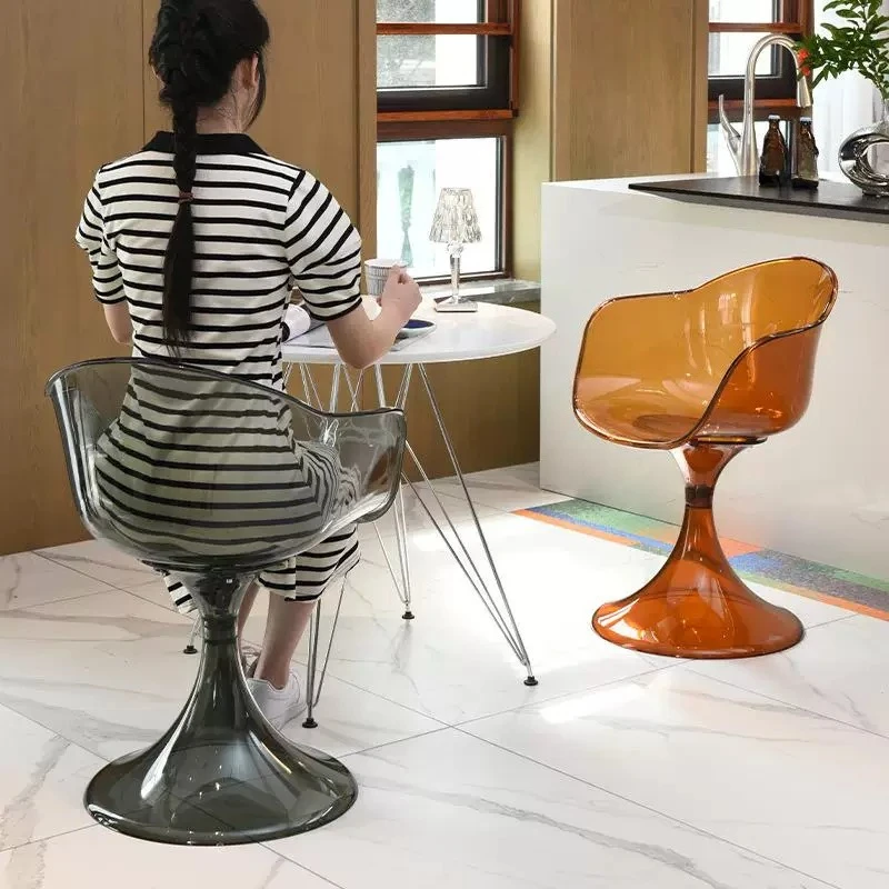 Luxury design acrylic dining chair transparent small apartment home leisure Nordic modern lightweight backrest negotiation