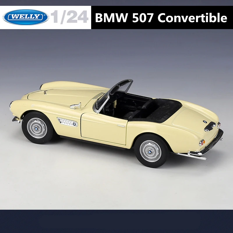 WELLY 1:24 BMW 507 نموذج سيارة رياضية من السبائك القابلة للتحويل لعبة معدنية كلاسيكية نموذج سيارة محاكاة مجموعة هدايا الأطفال