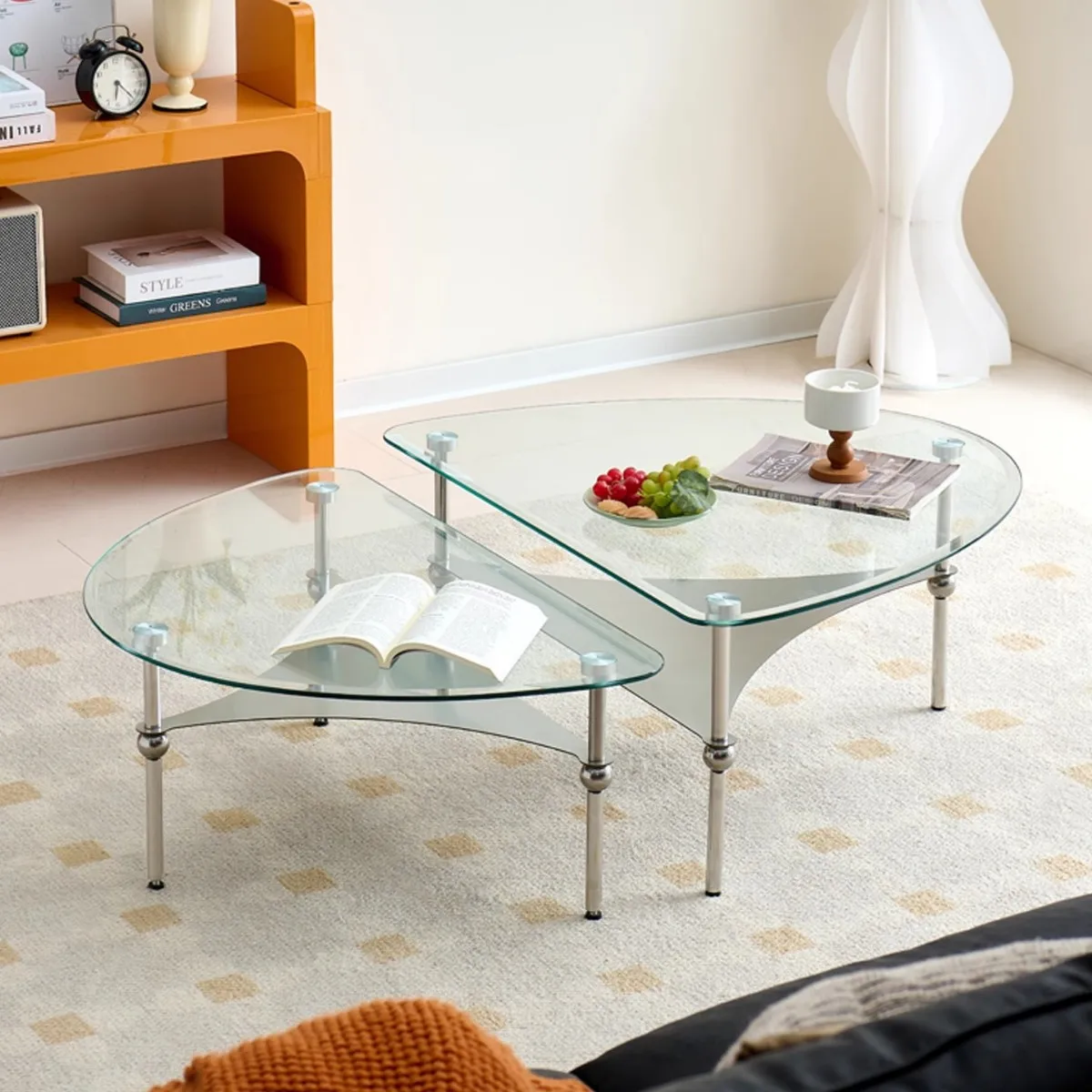 

Журнальный столик в средневековом стиле, комбинация из закаленного стекла для гостиной, небольшой квартиры, журнальный столик из нержавеющей стали Bauhaus