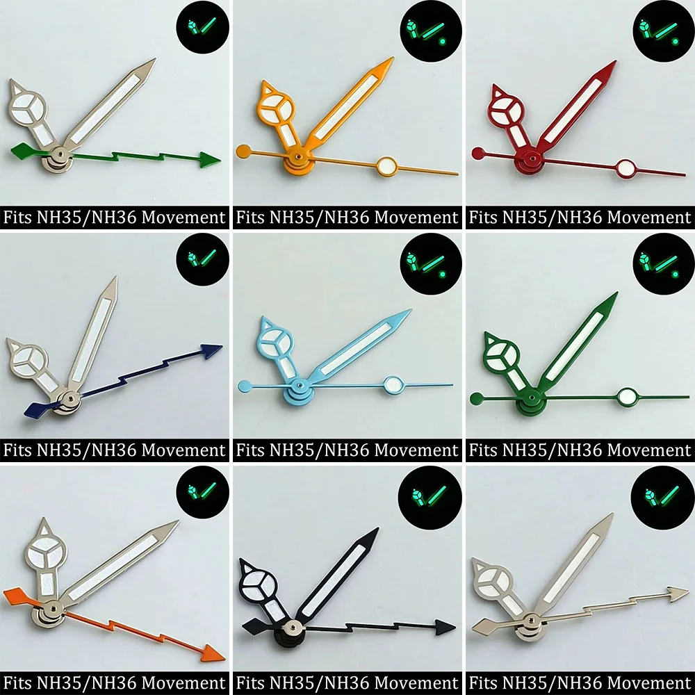 Luminous Watch Hands Blue‑Green & Green, High Quality Replacement Hands for NH35 NH36 ETA2824 2836 Miyota 8205 8215 Watch Movements view 3