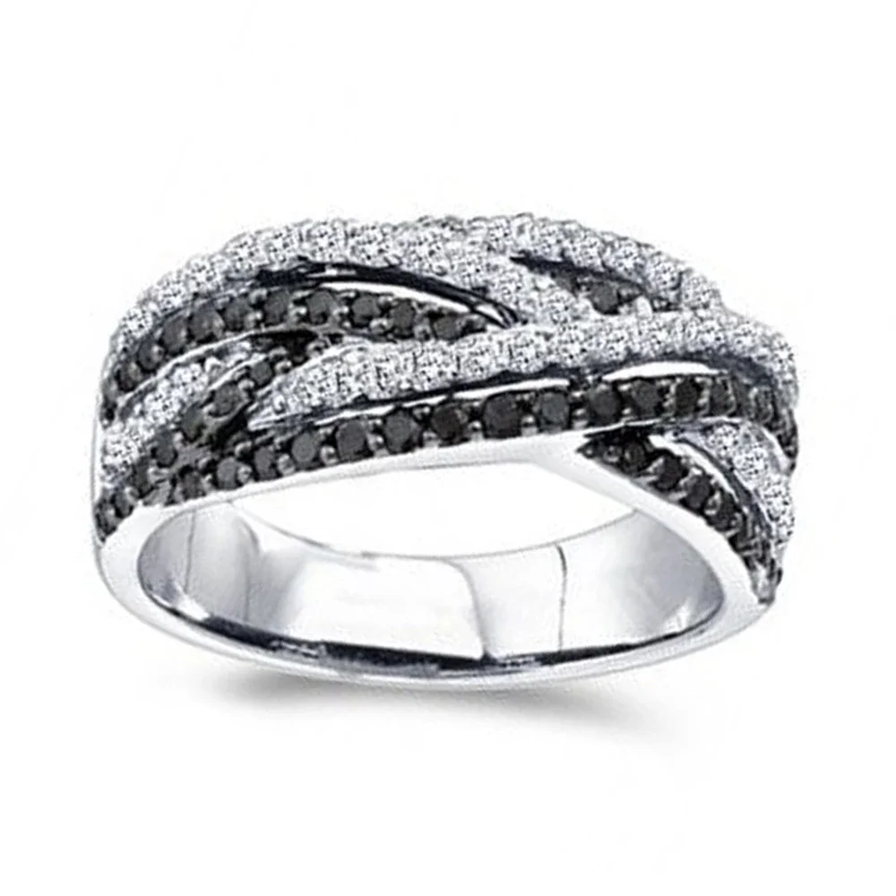 New Creative Black/White Twist Line Design Women’s Finger-ring for Party Daily Wear Fashion Versatile Jewelry Drop Shipping