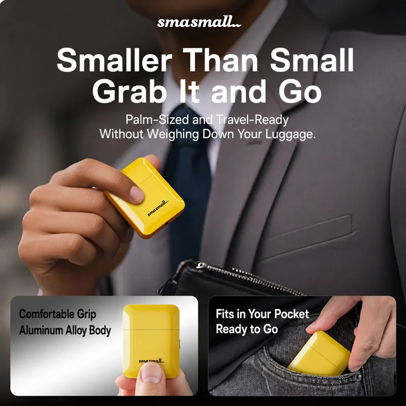 SMASMALL N1 Mini Reciprocating Electric Shaver Portable Rechargeable Travel Razor Men Beard Gift for Father Valentine Birthday