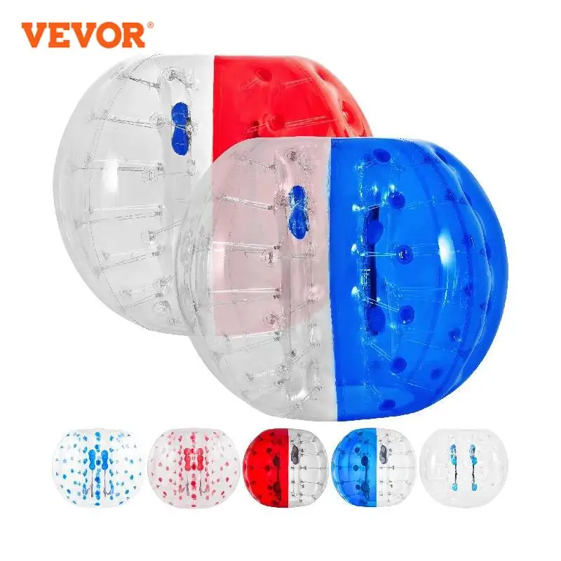 VEVOR 2 Pack 1.5m Bumper Bubble Soccer Balls Blue Red for Kids Adults Body Zorb Ball Dia 5FT