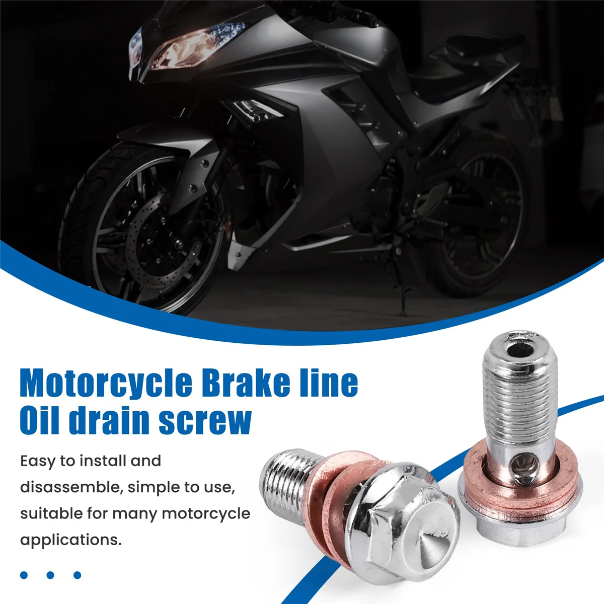 مسمار للدراجة النارية مقاوم للصدأ ، أسطوانة رئيسية للفرجار ، M10 x Frake ، 2 من بانجو