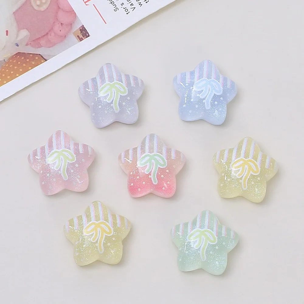 20pcs Cute Colorful Star Resin Flatback Cabochon Figurine Scrapbooking DIY Phone Case Decoration Home Accessories Crafts