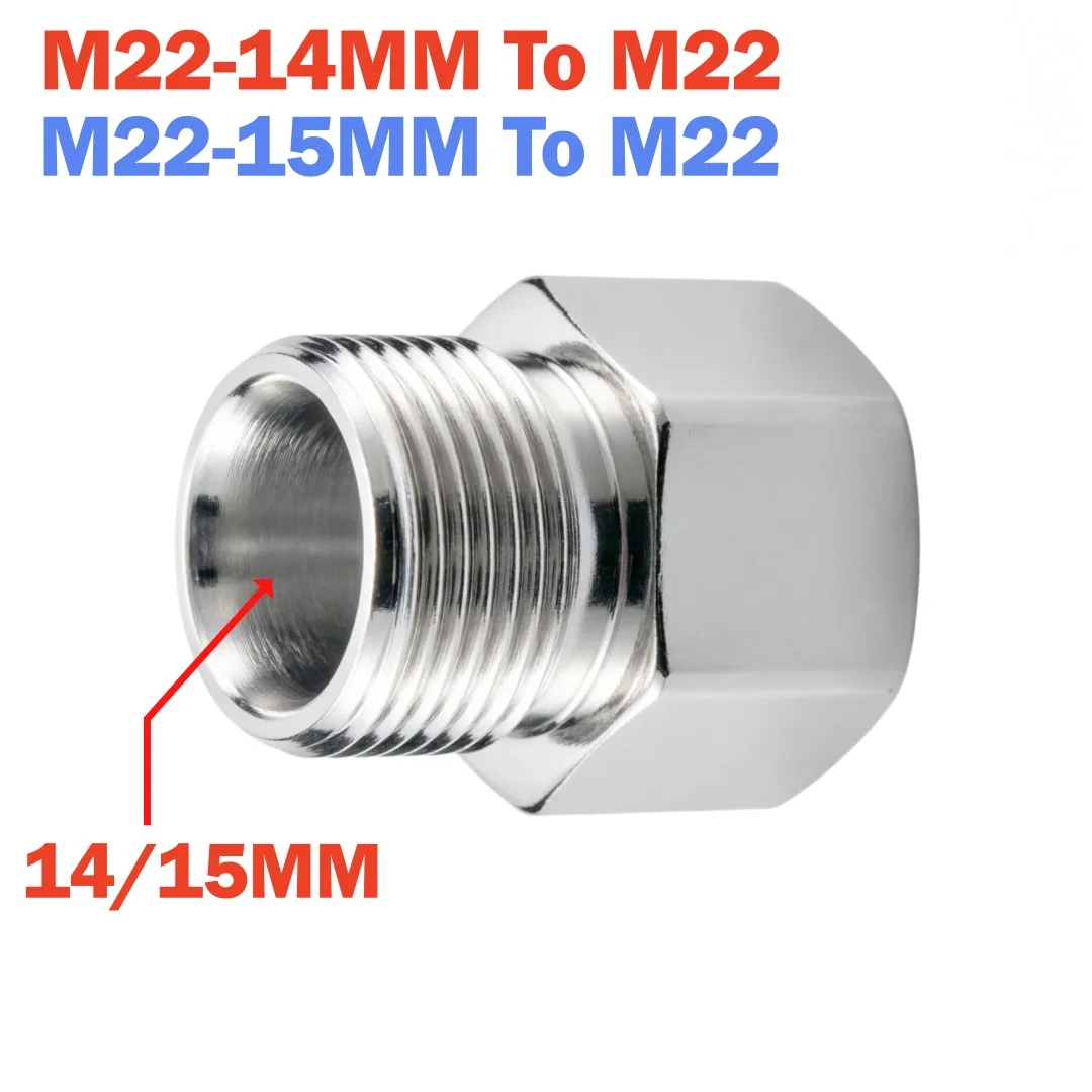 Car Wash Gun Adaptor M22 14MM/15MM Converter To Hose Connector Stainless Steel High Pressure Washer Accessories