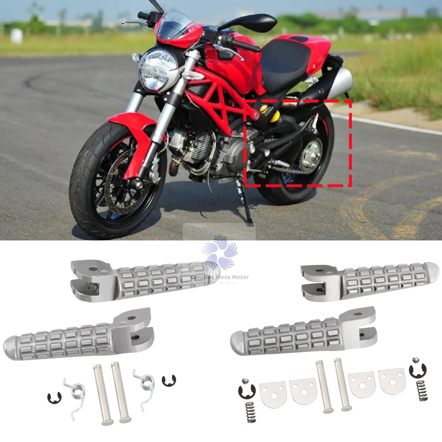 Rider Passenger Footrest motorcycle Highway Front Rear Foot Pegs For Ducati 1100 SuperSport 950 S Scrambler Icon Hypermotard 796 - view 4