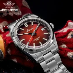 ADDIESDIVE 39mm New Men Watch Sappire Luxury NH35 Automatic Red Gradient Dial Luminous Waterproof 100m Diving Wristwatch AD2071