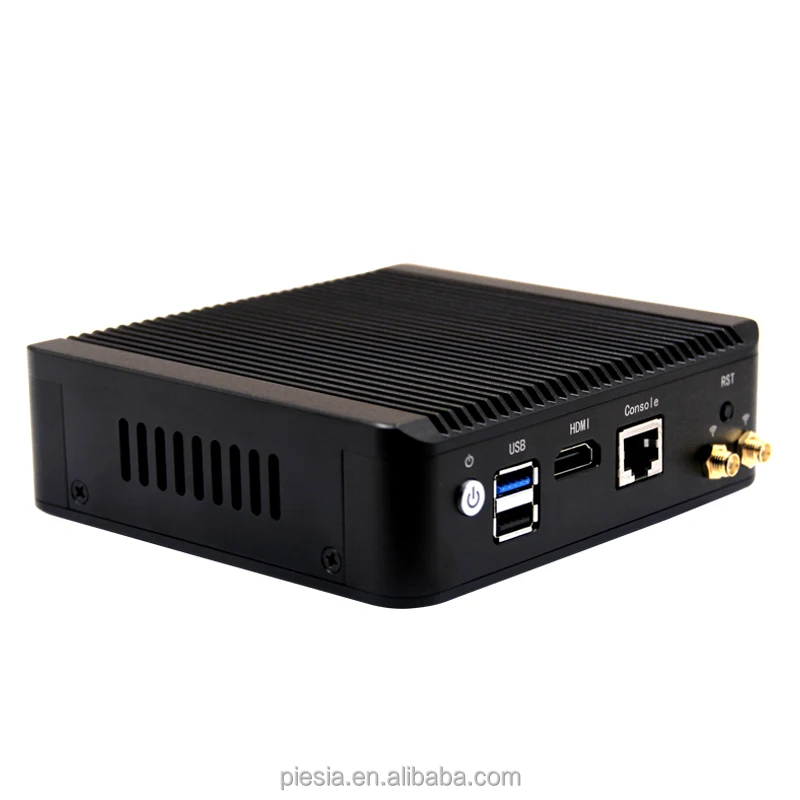 wholesale TPM2.0 pfsense server mini pc 4lan J1900 X86 processor industrial computer 4 ethernet lan ports RS232