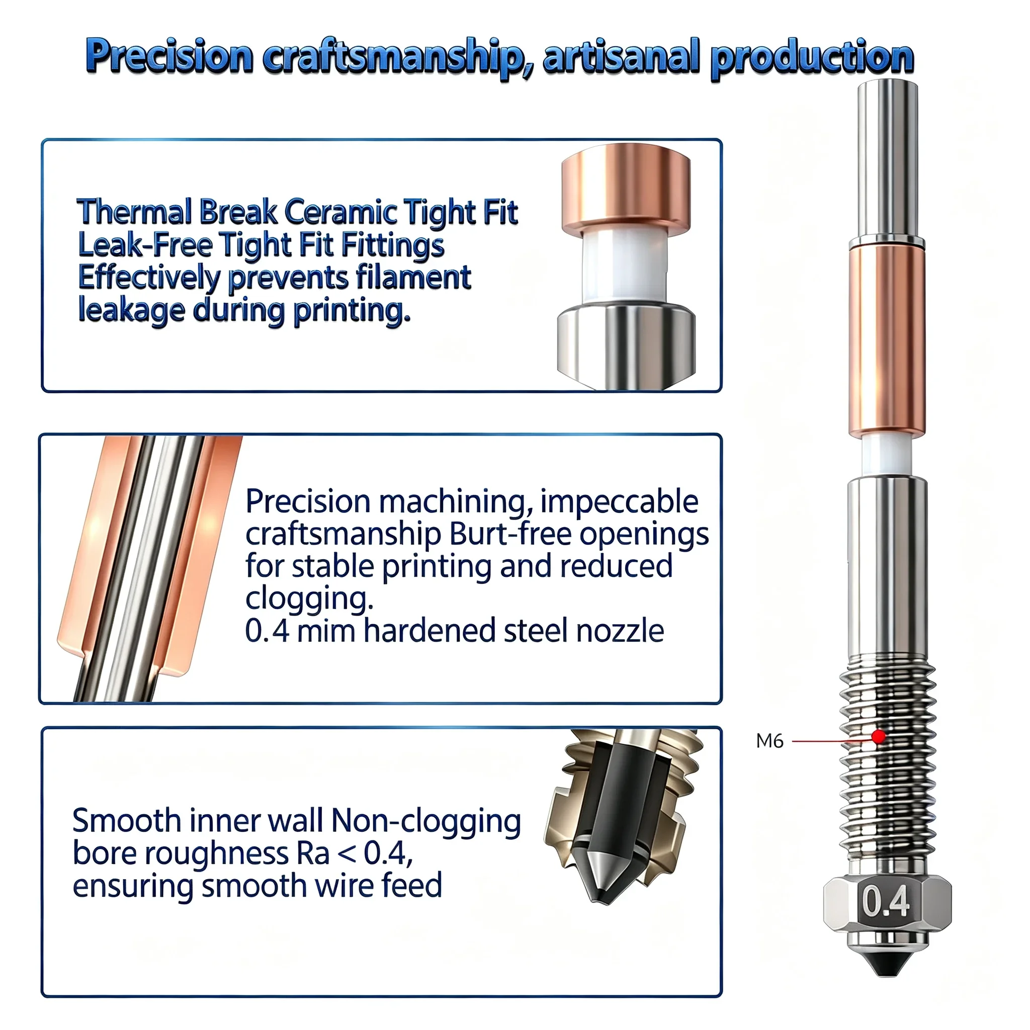 For QiDi Q2/Q2 Combo Bimetallic Nozzle with Ceramic Insulation, Integrated Quick Removal Design for QIDI Q2 / Q2 Combo