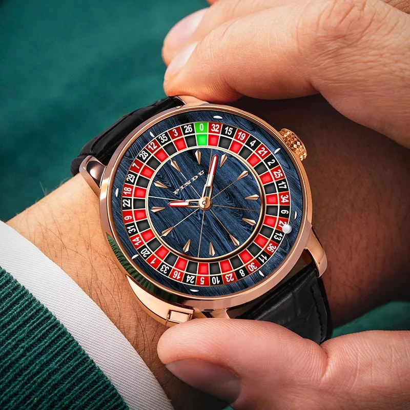 

Механические часы PINDU с вращающимся циферблатом, мужские японские часы NH35, сапфировый водонепроницаемый кожаный топ, роскошные автоматические часы