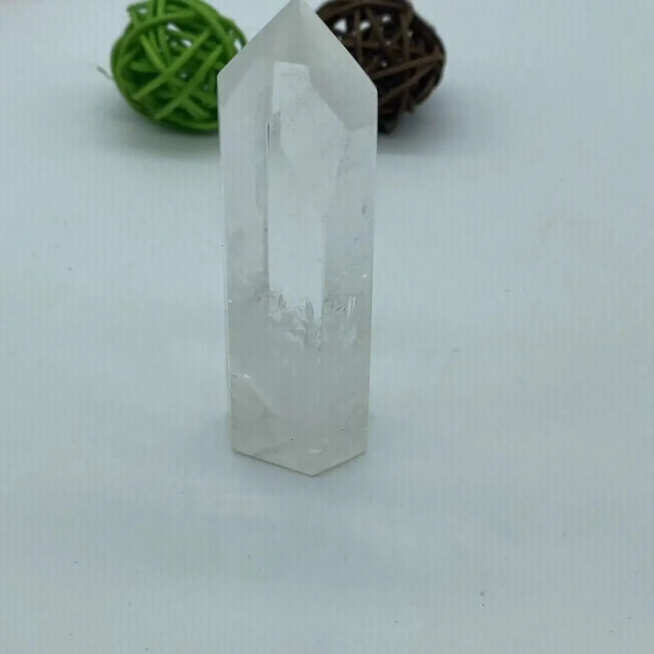 Varita de albolita de cristal blanco Natural, punto oblis, curación energética