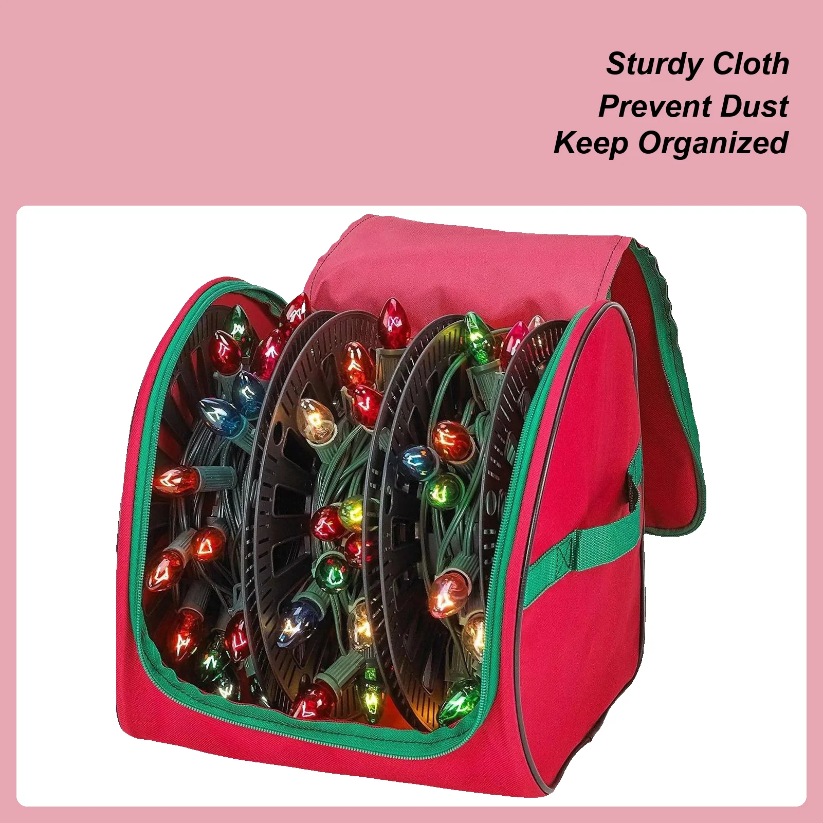 

Контейнеры для хранения рождественских огней Держатель катушки для хранения рождественских огней с 3-х катушками Сумка-контейнер с усиленными ручками для