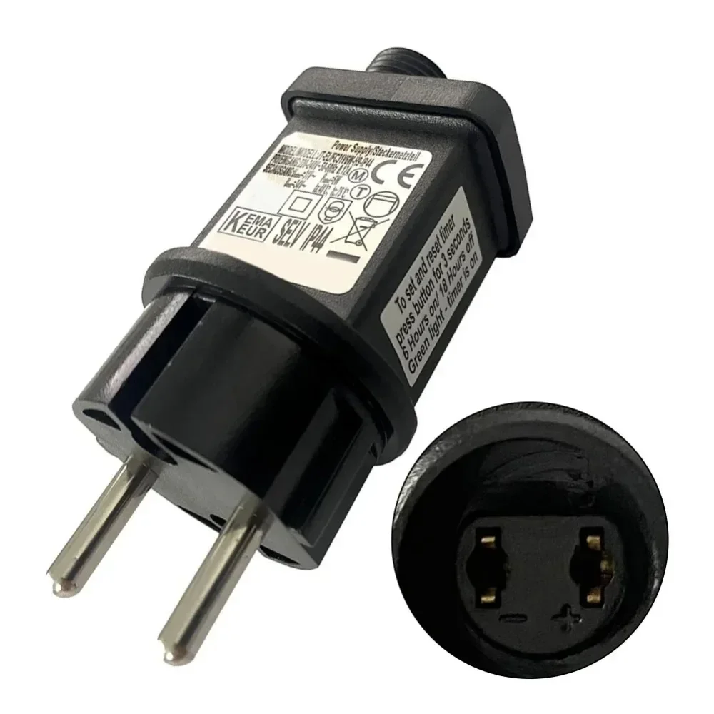31V 6W Power Supply Adapter EU Plug IP44 LED Transformer Replacement ABS Black Fairy Lights Power Supply For Low Voltage