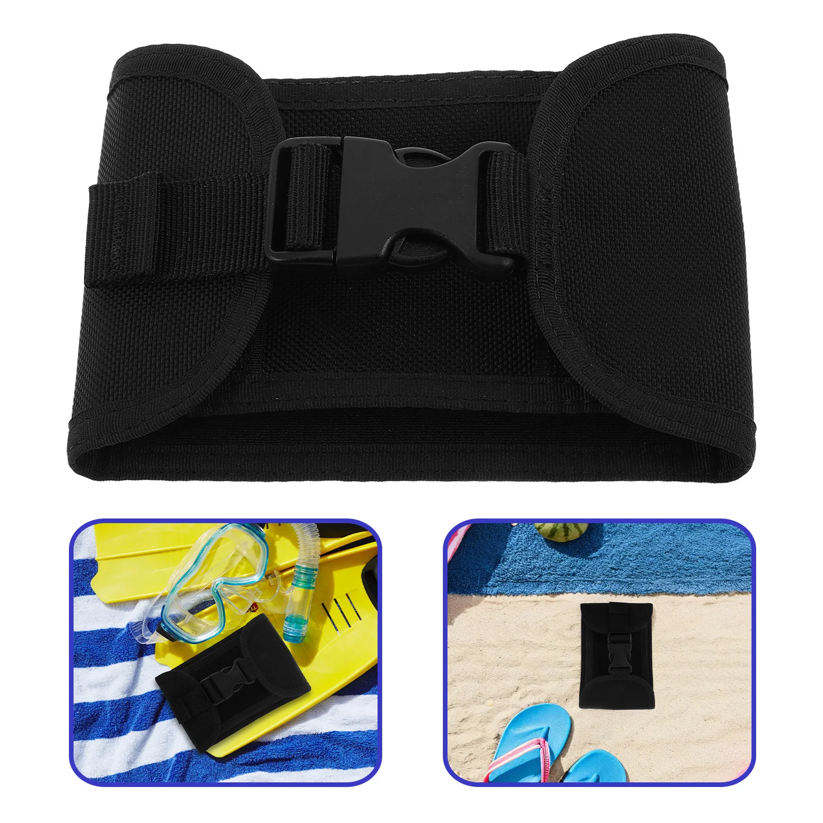 Scuba Diving Weight Belt with Trim Weight Pouch Adjustable Nylon Waist Strap for Deep Diving
