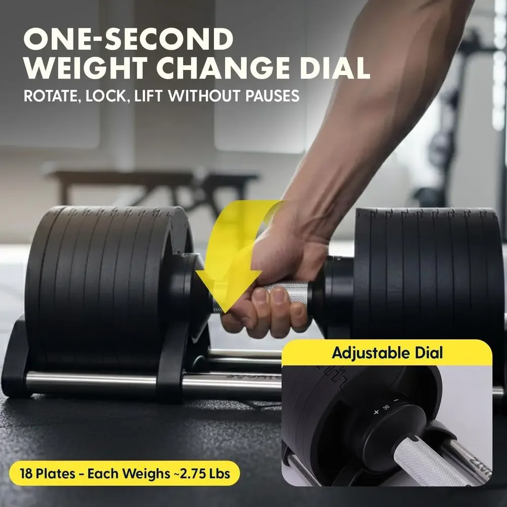 70-140 LB Adjustable Dumbbells for Home Gym - Anti-Slip Grip with Heavy-Duty Plates for Strength Training