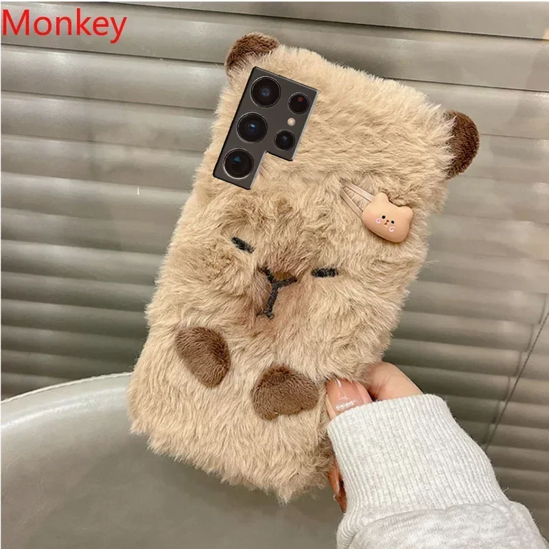 Ins الكورية لطيف ثلاثية الأبعاد كابيبارا لينة حافظة ل Xiaomi Redmi ملاحظة 14 13 برو زائد 14S A5 A4 A3 14C 13C Mi 14T Poco X7 M7 فروي الفراء #4