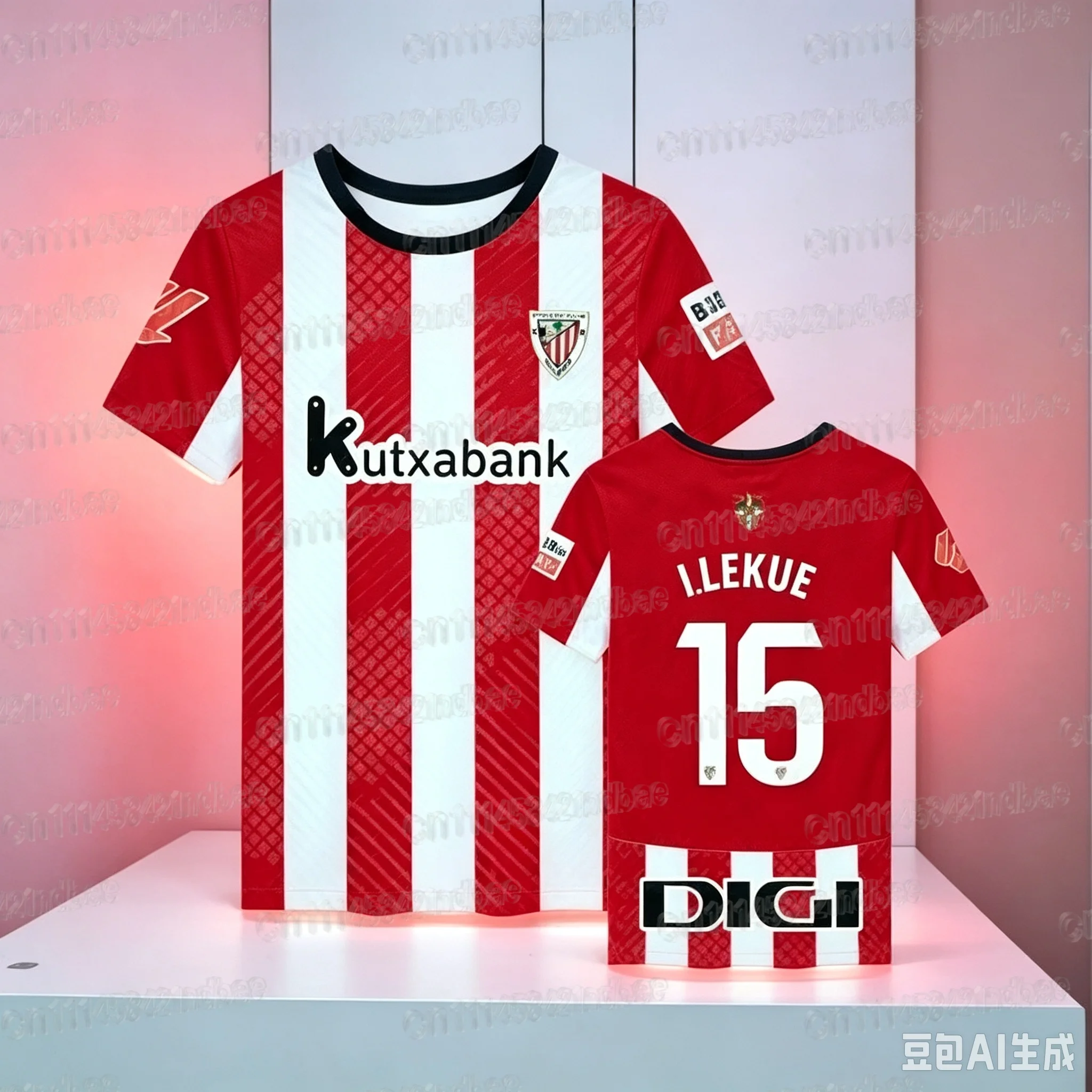 Heiß begehrtes Fußball-T-Shirt im spanischen BILBAO-Stil, 3D-gedruckt, atmungsaktiv, modisch, kurzärmelig, für den täglichen Gebrauch, auch als Familienoutfit geeignet. – Detail 10