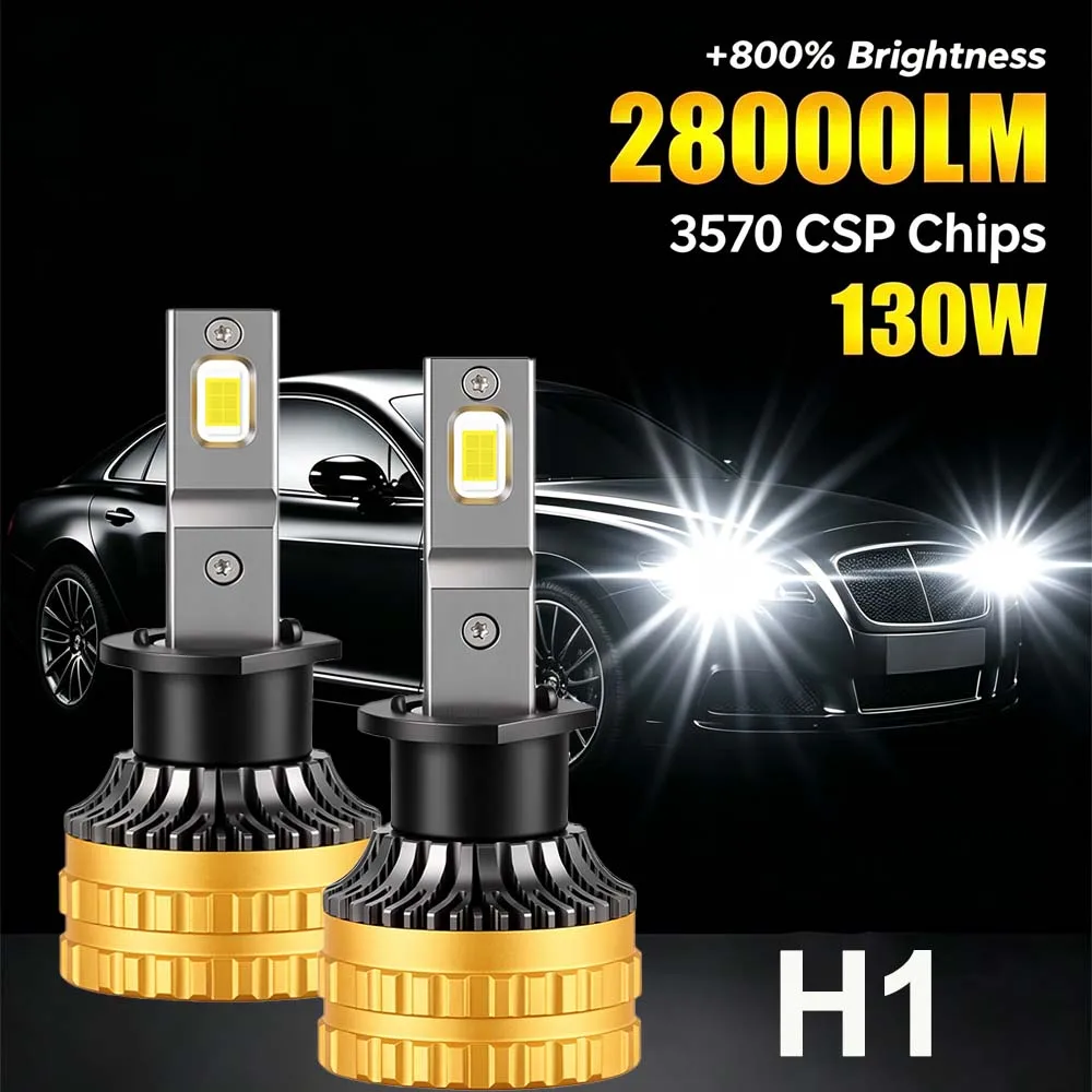 

H1 Led Long Life Version 130W Headlight Bulbs 6500K Canbus Car 28000LM H1 Led Headlamps High Brightness