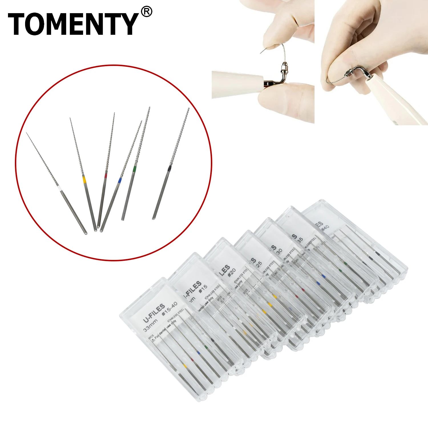 Dental U Root Canal Endodontic Files Stainless Steel 33mm Ultrasonic File Autoclavable Dentistry Materials ﻿