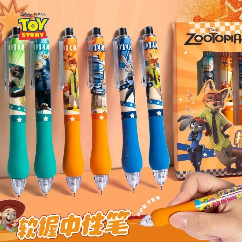 Disney Toy Story Zootopia Judy Nick soft-grip gel pen quick-drying exam smooth black pen cartoon student stationery prizes