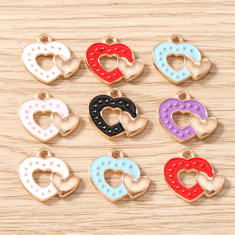 10 Stück bunte Emaille-Kreuzanhänger in verschiedenen Ausführungen für die Herstellung von Ohrringen, Halsketten, Armbändern, DIY-Bastelarbeiten und Schmuckzubehör. – Detail 11
