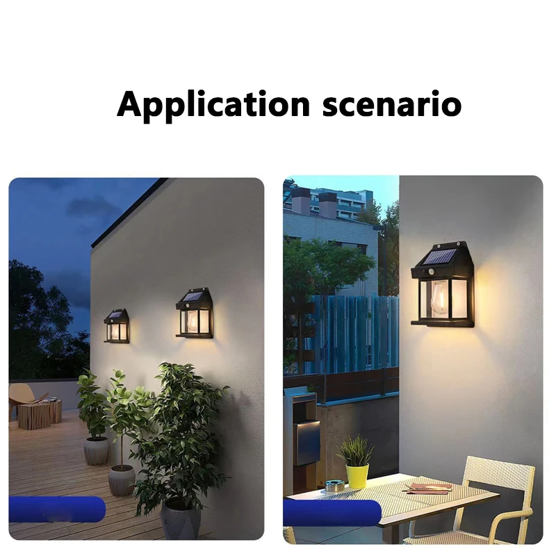 Aplique solar de pared con sensor de movimiento para exteriores: luz de seguridad LED impermeable IP65 para patio, terraza, porche, granero y balcón