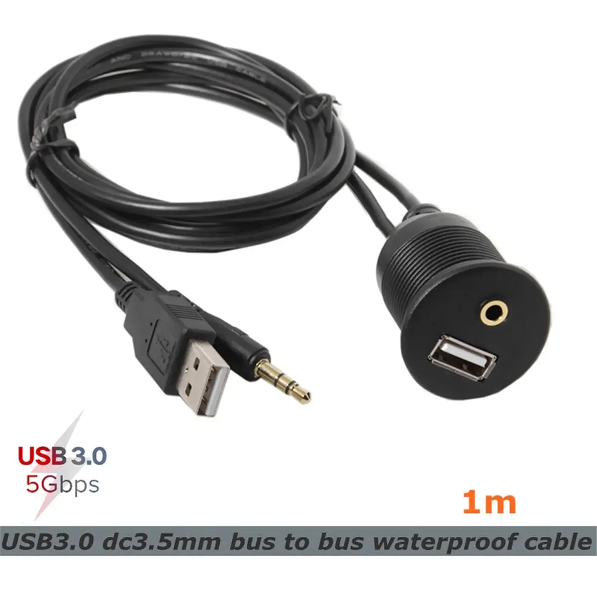 update. New USB3.0 and DC 3.5mm Male and Female Instrument Panel Waterproof Entrance Installation Cable, for Ships, Automobiles