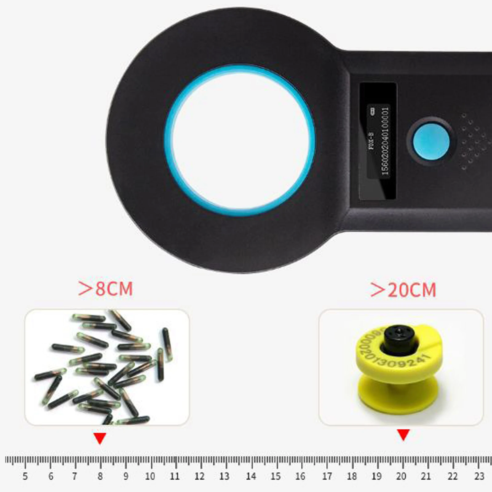 Microchip Scanner Reader RFID EMID  Data Storage Animal Tag Scanner With Stable  Stable OLED Display For ISO