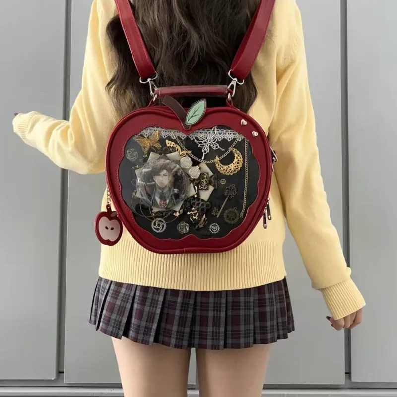 Apple Ita Bag Backpack Crossbody, Handbag Shoulder Bag Kawaii Anime, Pin Display Purse Cute Girl, School Travel Tote Accessories