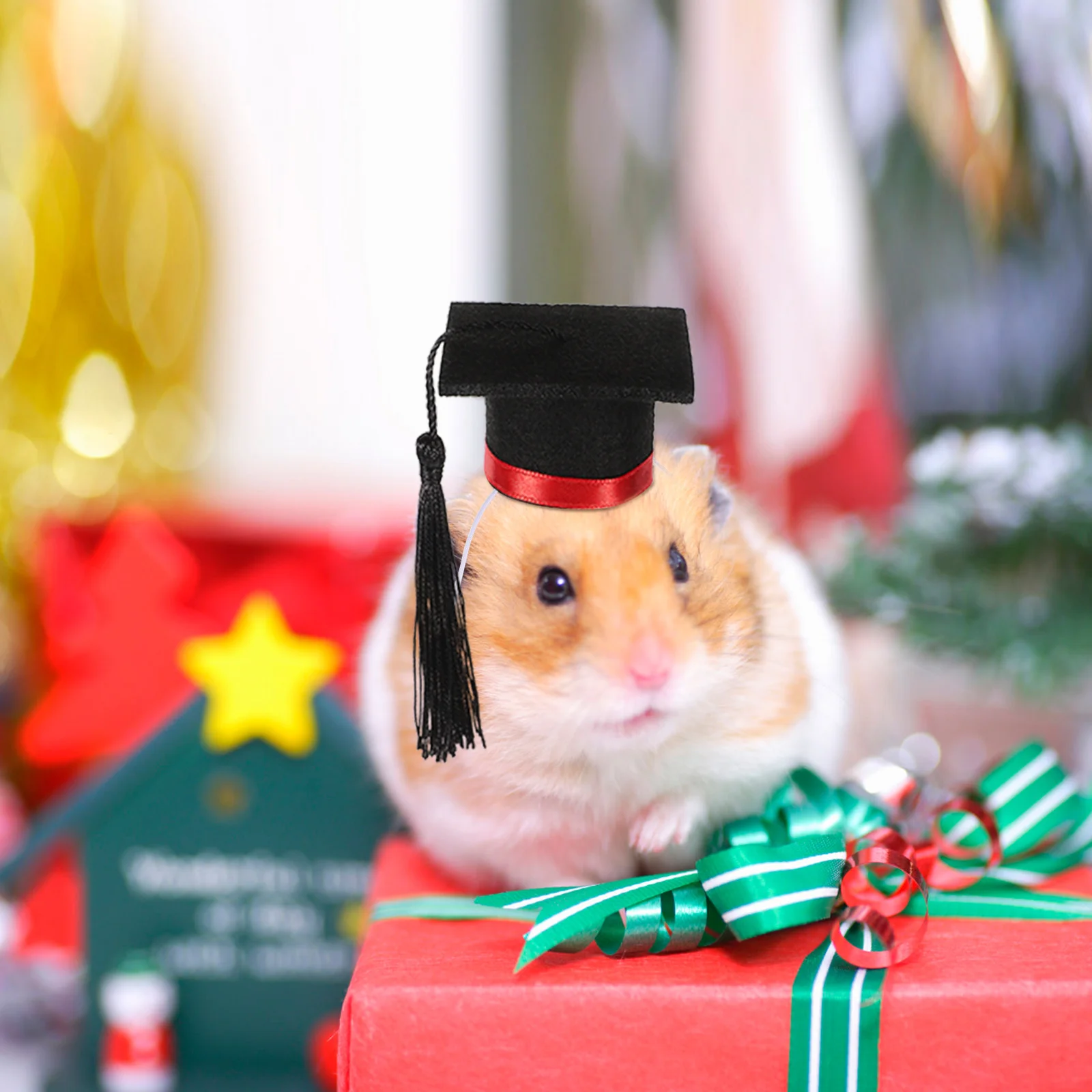 

Small Pet Graduation Hat Mini Felt Cap Tassel Hamster Guinea Pig Photo Prop Costume Mini Graduation Cap Small Pet Hat