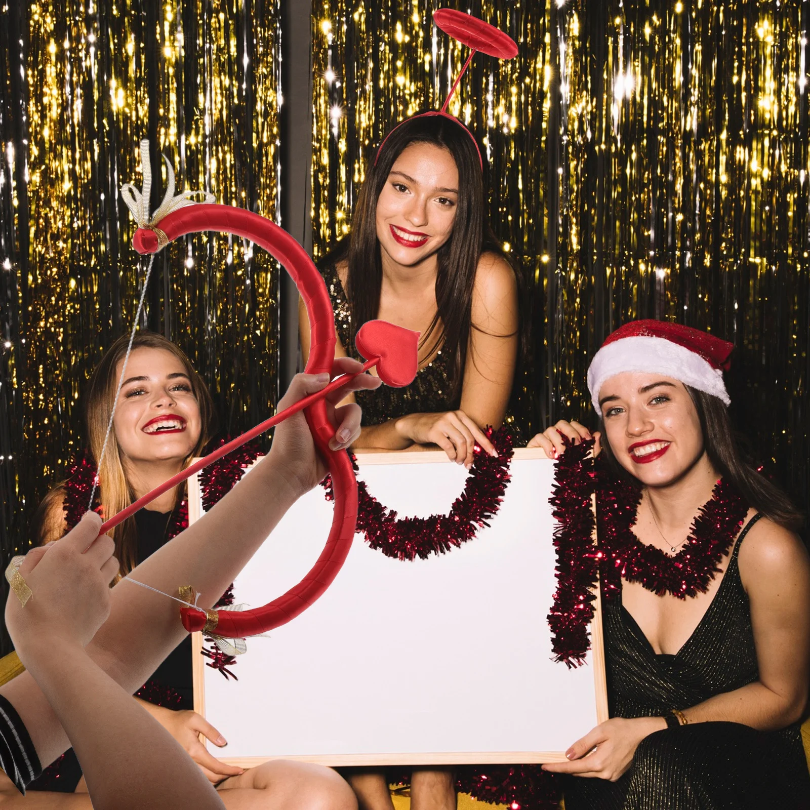 1-set rode cupido boog pijl hoofdband Valentijnsdag kostuum accessoire voor vrouwen feest bruiloft cosplay decoratieve hoofddeksels