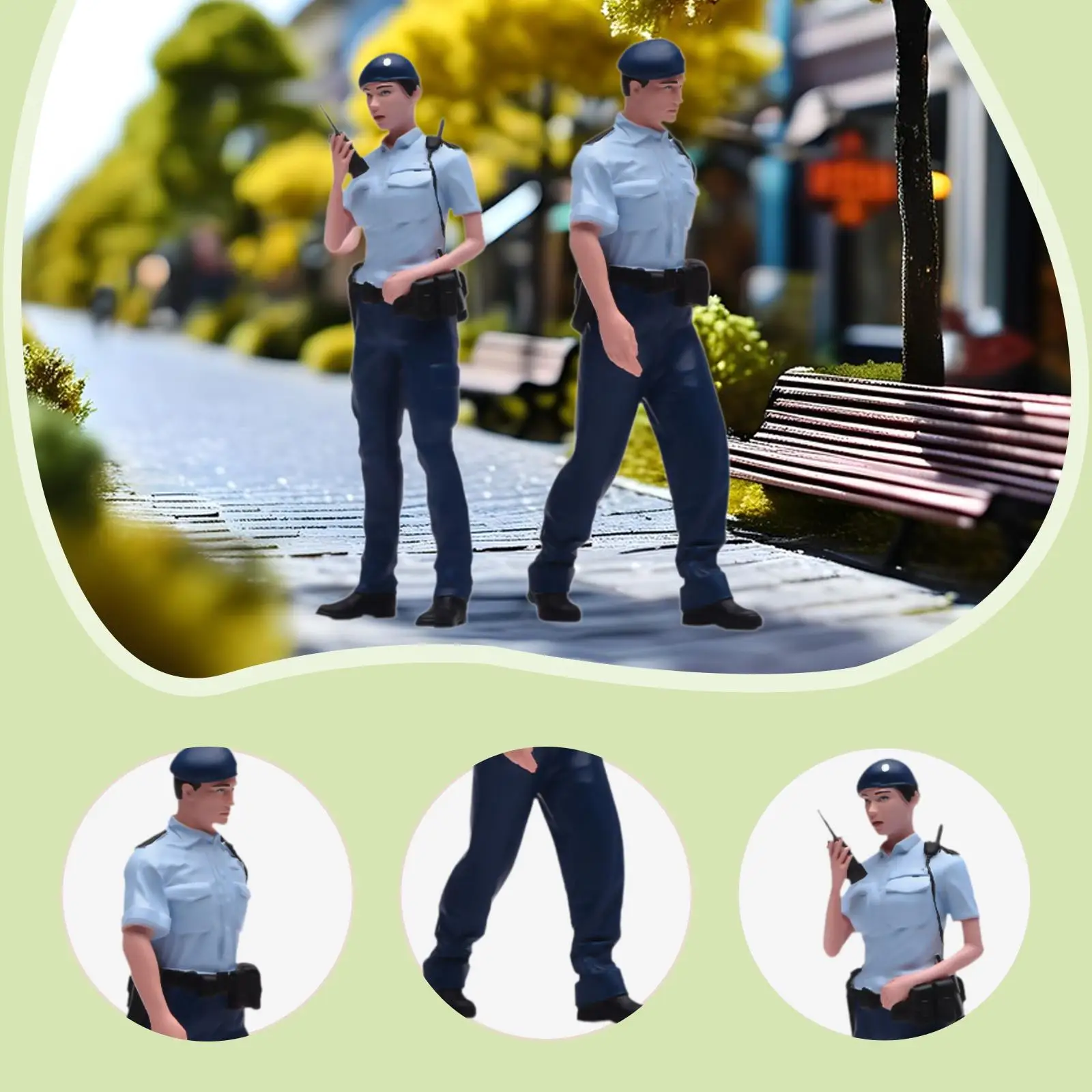

1/18 Scale Figures Hong Kong Police Dioramas Detailed Painted DIY Projects Train Railway Tiny People Miniature Scenes Figurines